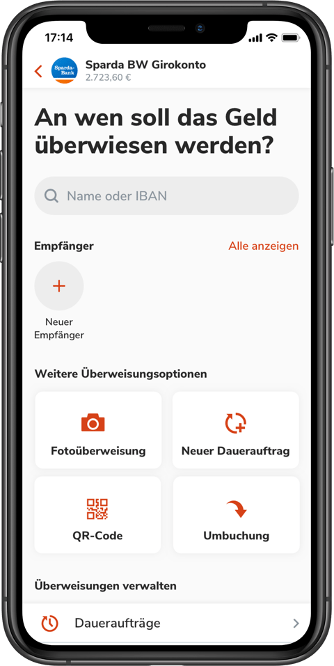 APPUC_00b Überweisung Startseite - Kein Kontakt